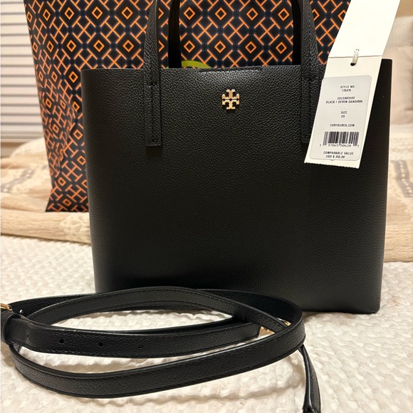 Tory Burch Handbags - Tory Burch Black Tote with Gold Logo